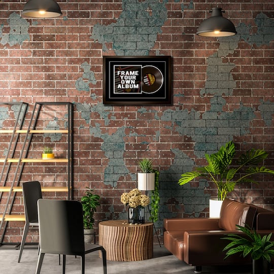 Vinyl Album Frame with Black Background